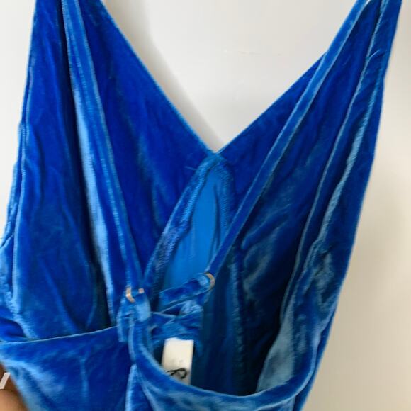Rat & Boa Sahara Blue Velvet Dress Gown Maxi Womens Small - Picture 11 of 15